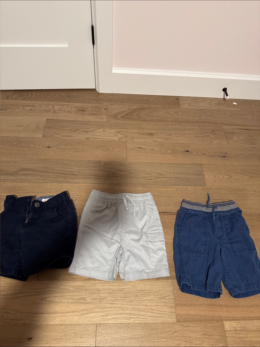 Kids Cotton Casual Shorts - White and Blue